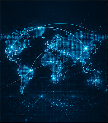 Illustration of a connected global network