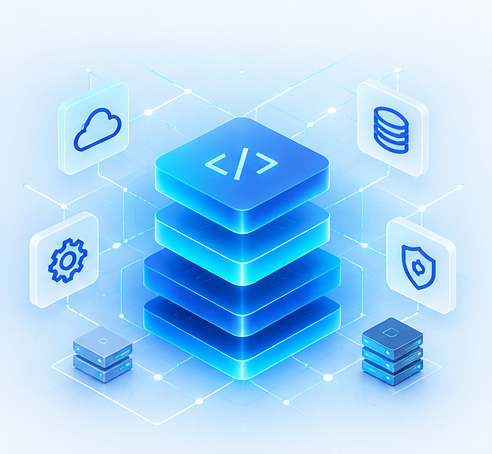 Illustration representing interconnected technology systems