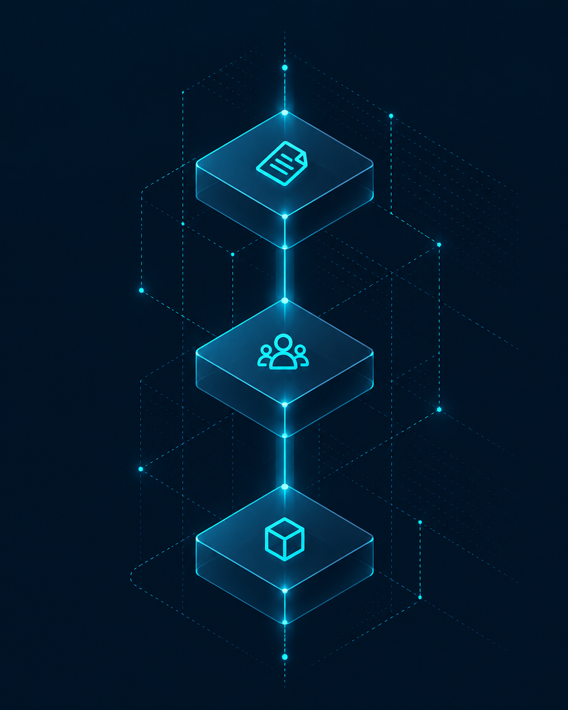 Three connected stages representing align, embed and deliver
